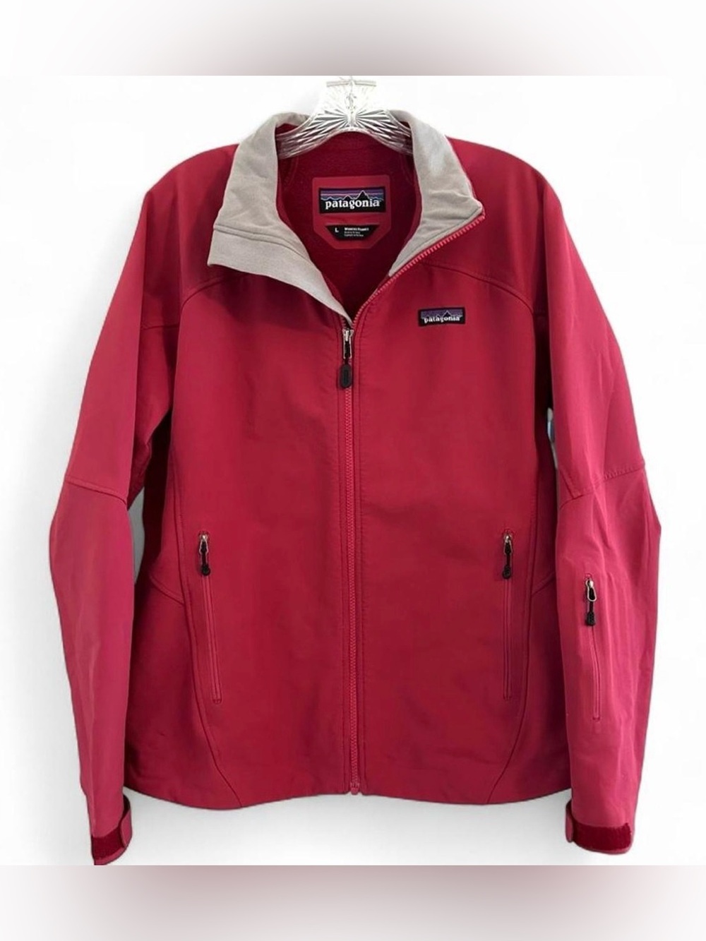 Patagonia Guide Softshell Women's Hiking Jacket Size Large Red/Pink Full Zip